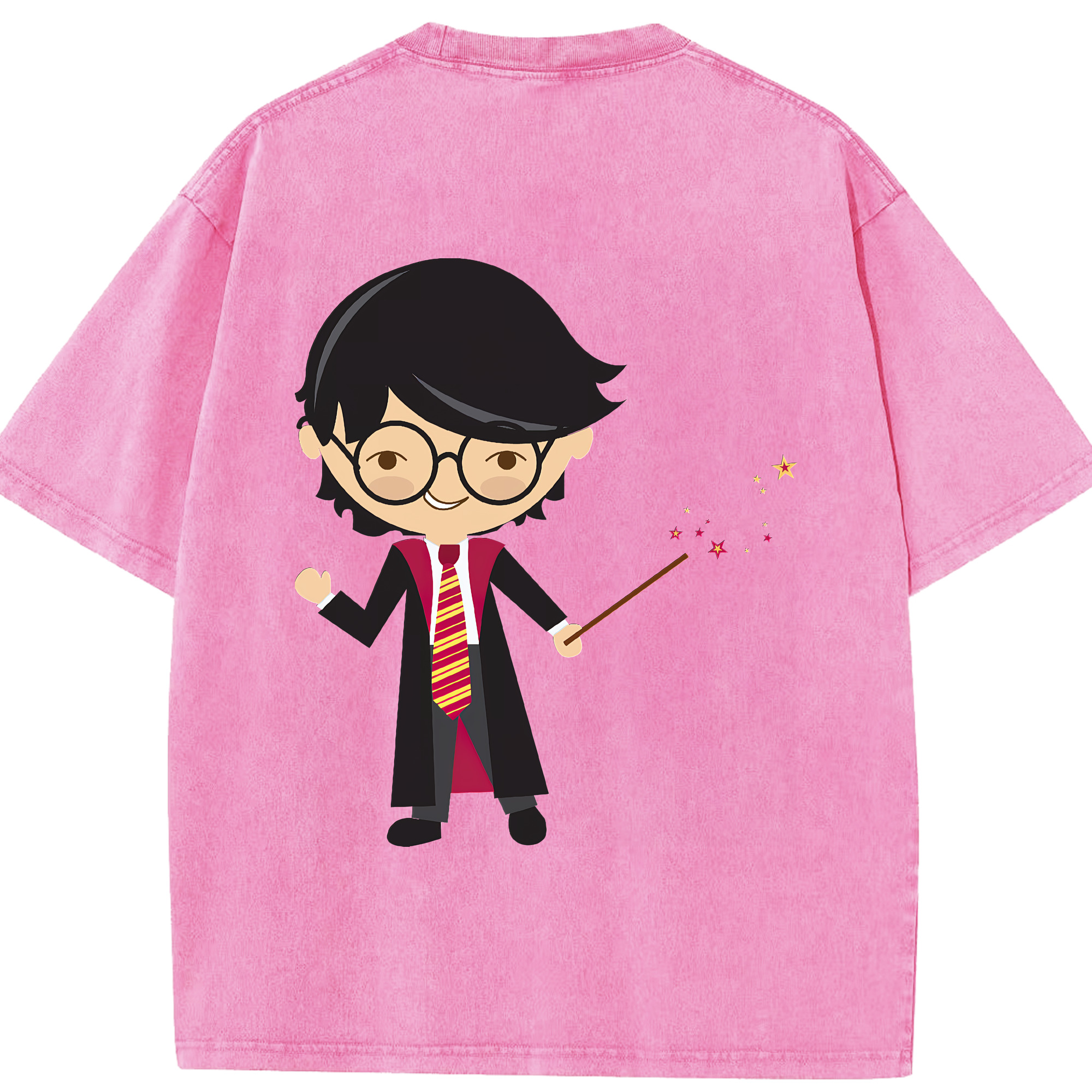 （画像用） Harry Potter ハリー・ポッターシリーズ 綿100% ヴィンテージ風 半袖Tシャツ（背面プリント）